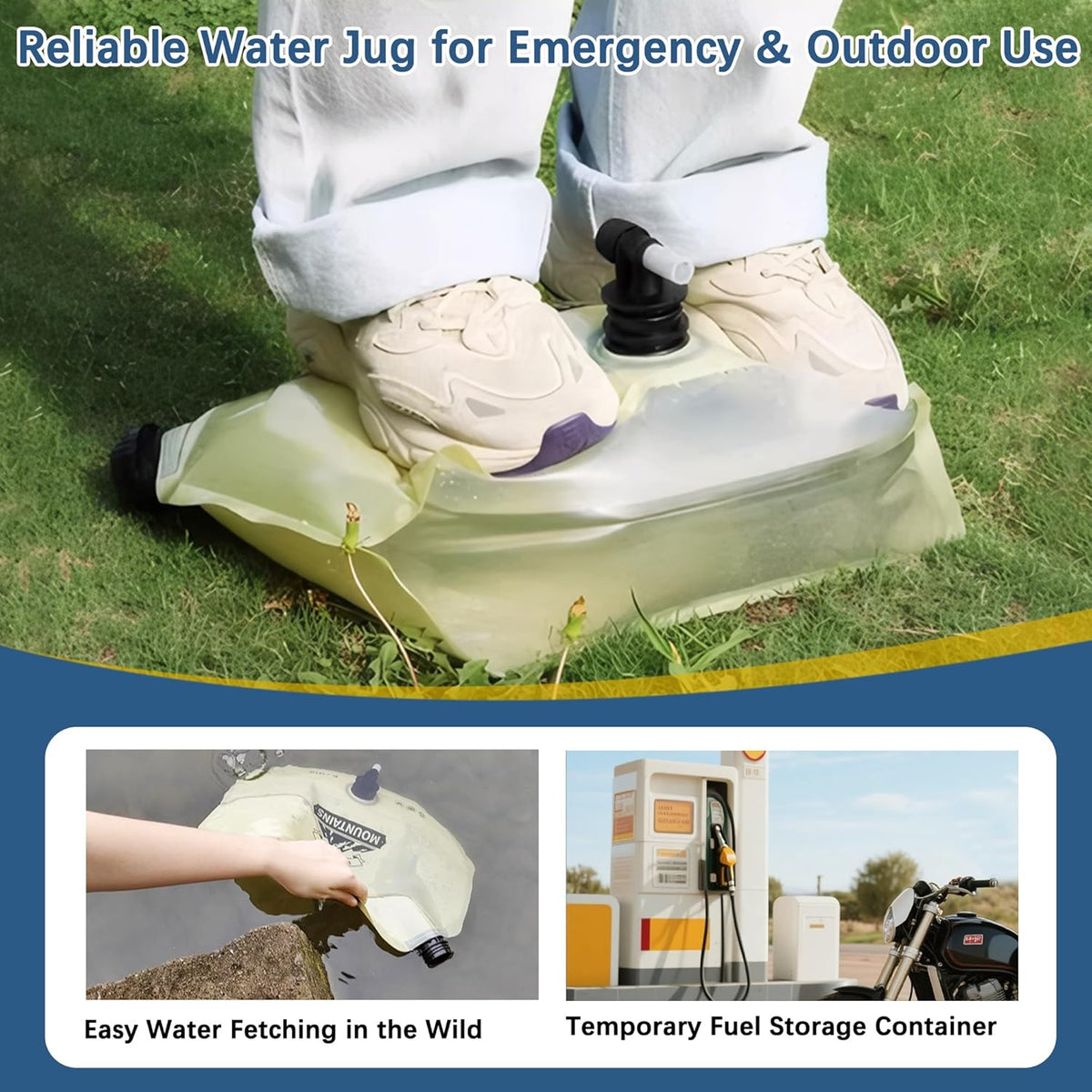 Camping Water Jug 2.1 Gallon Collapsible Water Container Portable Water Bag for Travel Outdoor Hiking