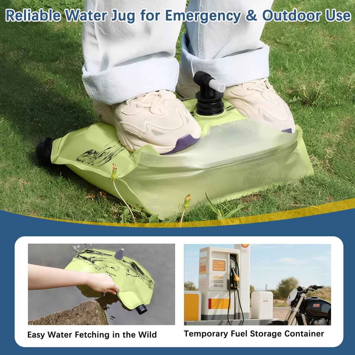 Camping Water Jug 2.1 Gallon Collapsible Water Container Portable Water Bag for Travel Outdoor Hiking