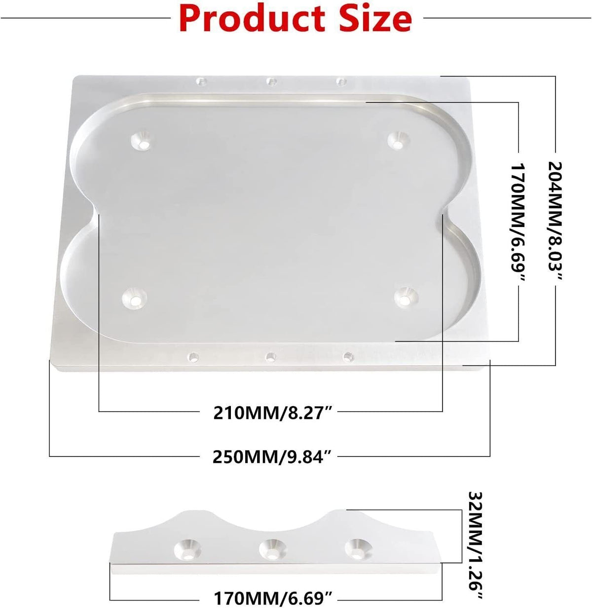 Battery Bracket Relocation Hold Down Tray Kit For Optima 34/78 Battery Aluminum